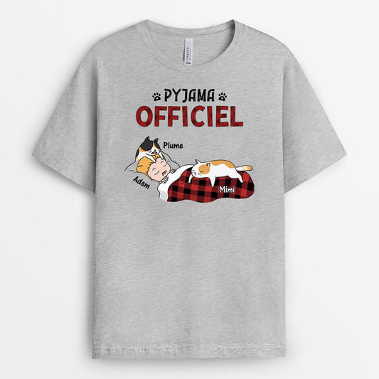 3303AFR2 cest mon t shirt de pyjama avec chats dormant tee shirt chat personnalise