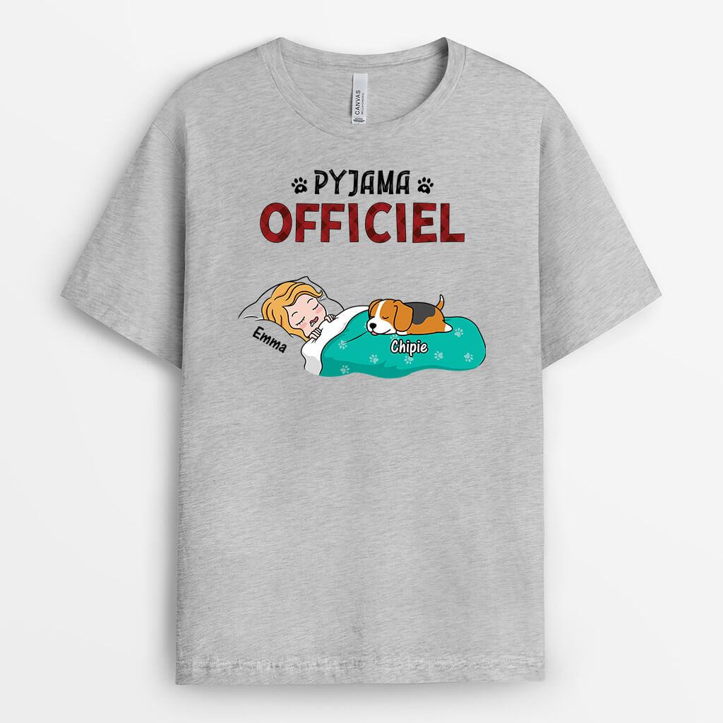 3303AFR2 cest mon t shirt de pyjama avec chiens dormant tee shirt chien personnalise