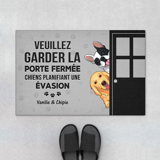 3308DFR1 paillasson personnalise levasion des chiens cadeau amoureux des animaux 3308d5m5c