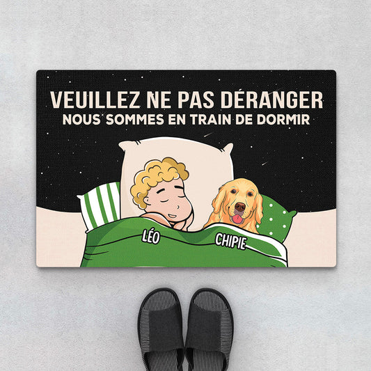 3311DFR1 veuillez ne pas deranger version chien paillasson personnalise chien