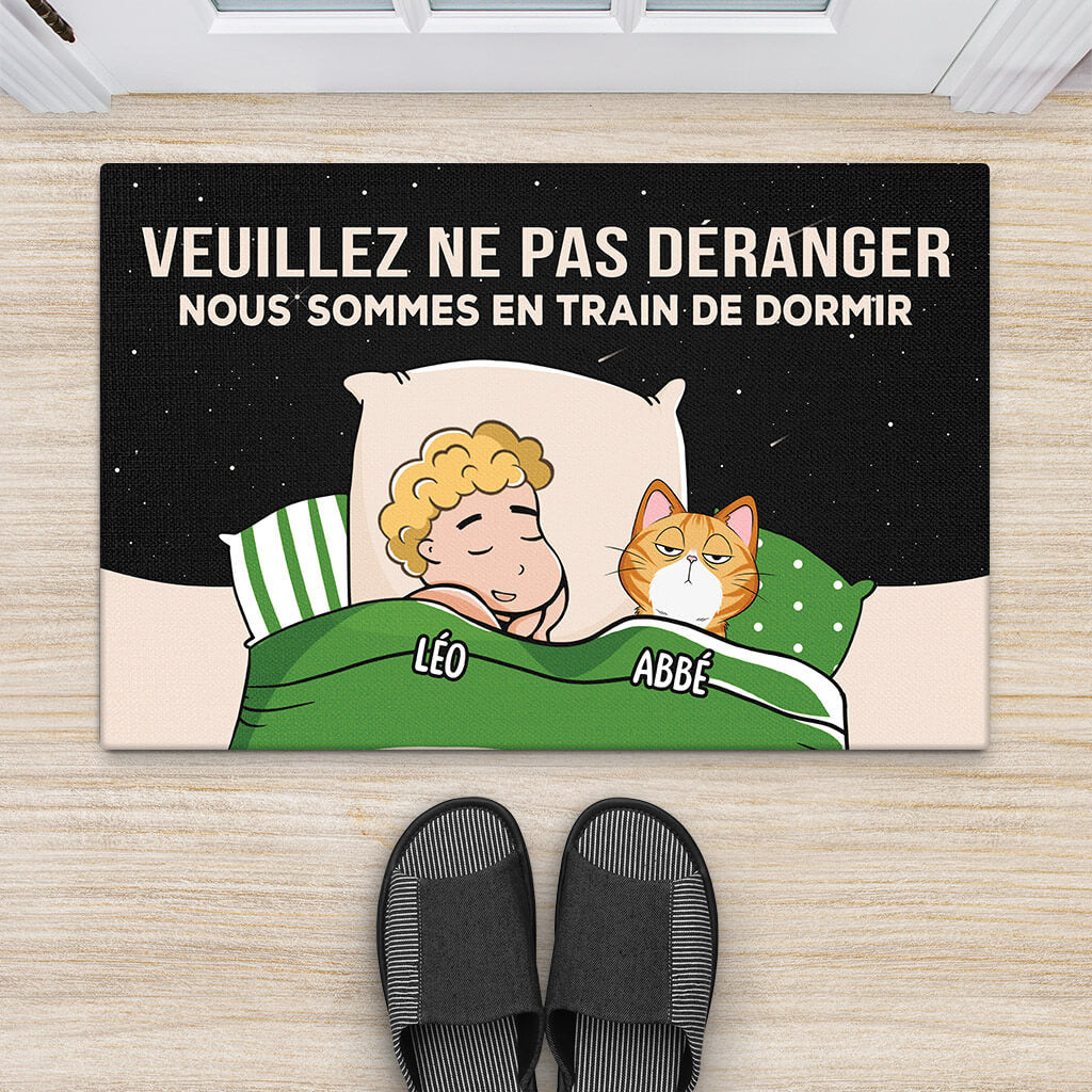 3311DFR2 veuillez ne pas deranger version chat paillasson personnalise chat