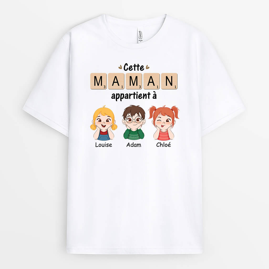 3320AFR1 cette maman appartient a version puzzle t shirt personnalise maman