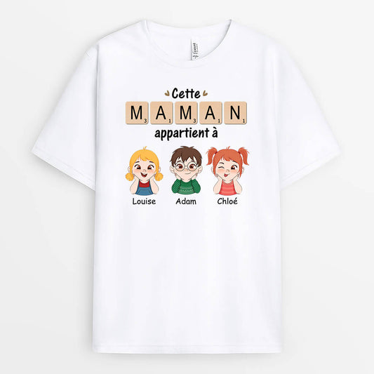 3320AFR1 cette maman appartient a version puzzle t shirt personnalise maman