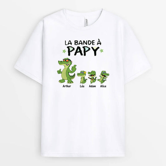 3321AFR1 la bande a papy version crocodiles en pastel t shirt grand pere