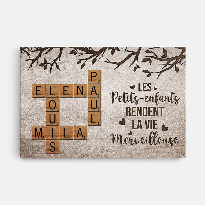 Affiche Personnalisée pour Grands-Parents et Petits-Enfants – Les Petits-Enfants Rendent la Vie Merveilleuse