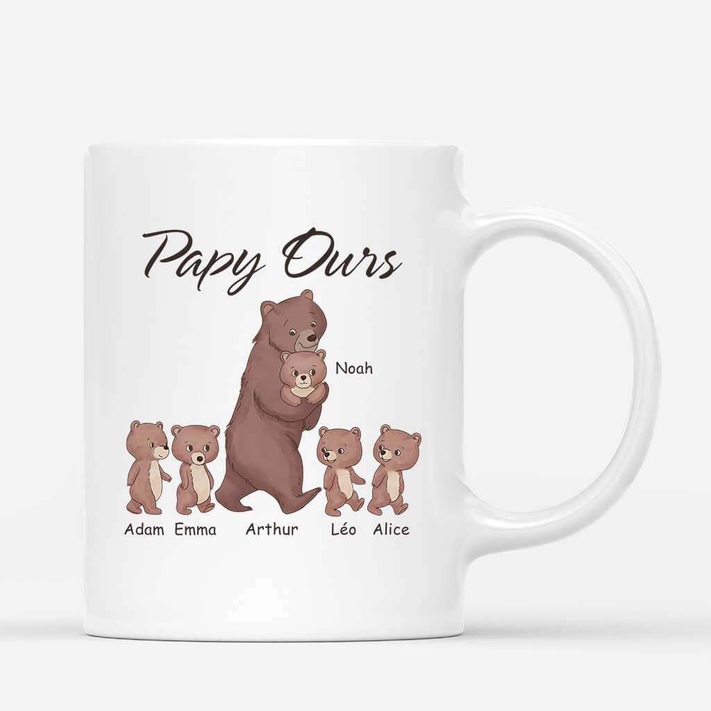 3325MFR1 papa ours brun mug pour papa personnalisable