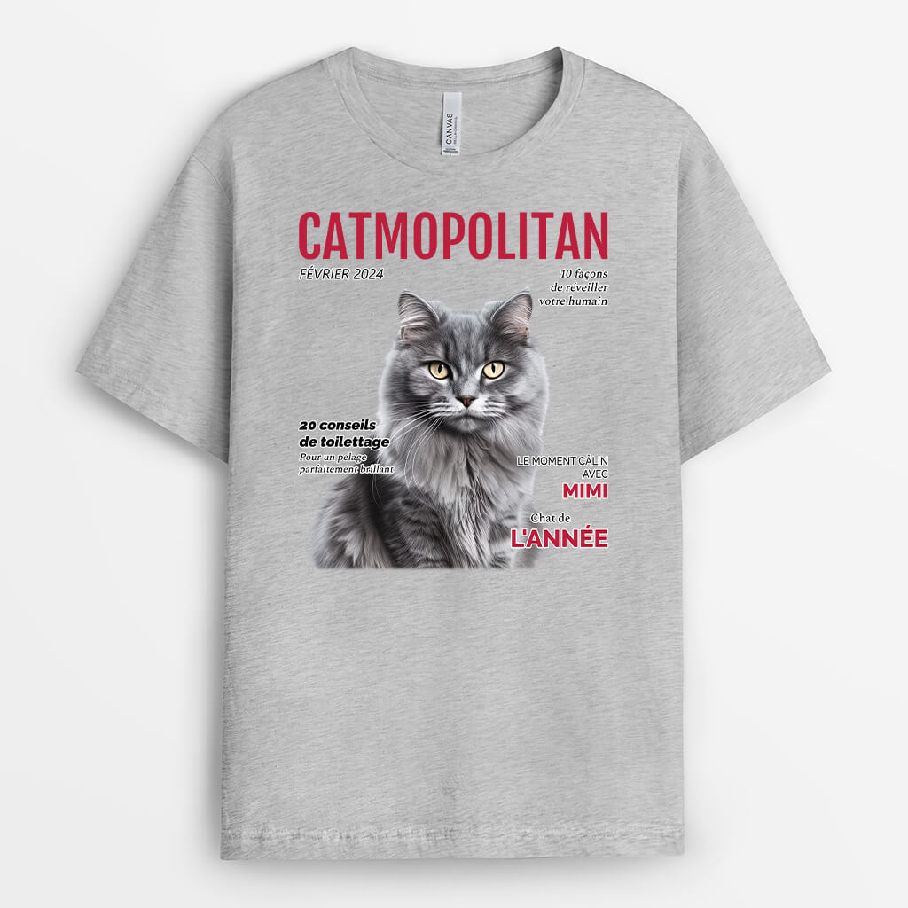 3326AFR2 catmopolitan t shirt personnalise chat