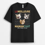 3329AFR2 la meilleure maman chat du monde style hip hop pour chat t shirt personnalise chat