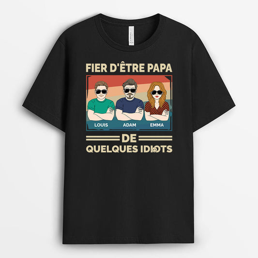 3330AFR1 fier detre papa de quelques idiots t shirt personnalise papa