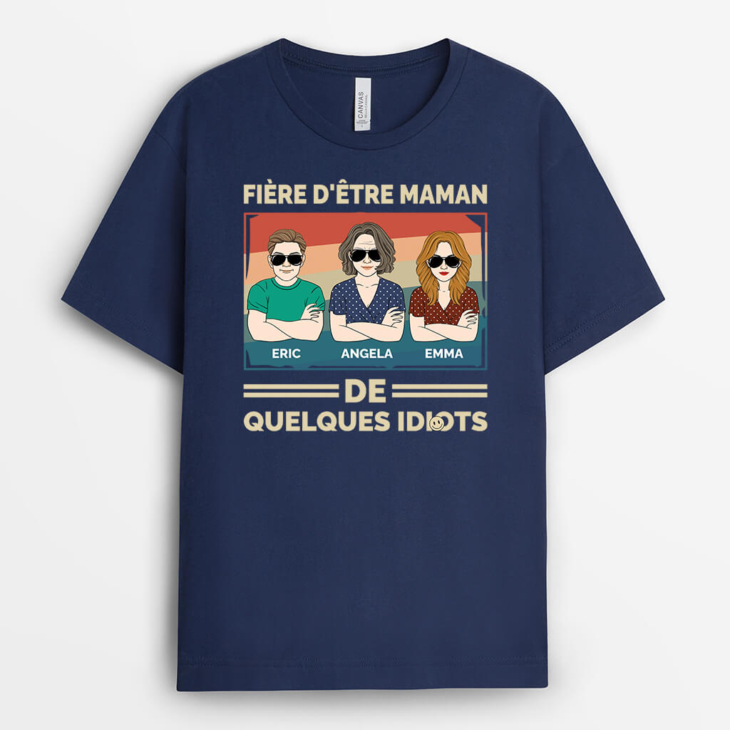 3330AFR2 fier detre papa de quelques idiots t shirt personnalise papa