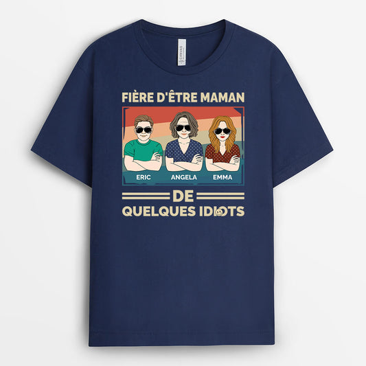 3330AFR2 fier detre papa de quelques idiots t shirt personnalise papa