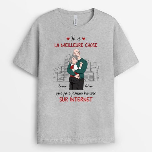 3332AFR2 la meilleure chose que jaie jamais trouvee sur internet t shirt pour couple personnalise