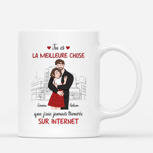 3332MFR1 la meilleure chose que jaie jamais trouvee sur internet mug pour couple personnalise