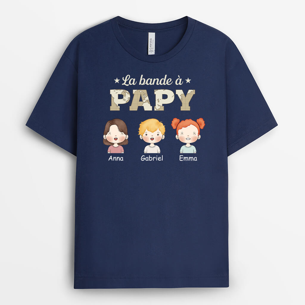 3338AFR2 la bande a papy gentille version carte tee shirt grand pere personnalise