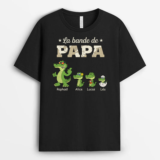 3345AFR2 la bande a papy avec les crocodiles mignons t shirt personnalise pour papy