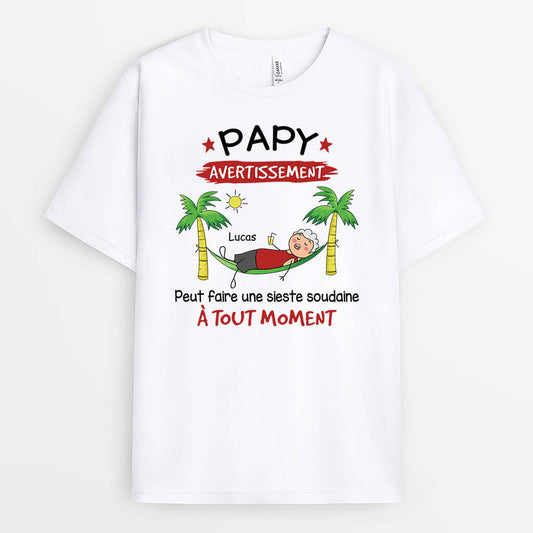 3346AFR1 peut faire une sieste soudaine a tout moment version humour t shirt papy personnalise