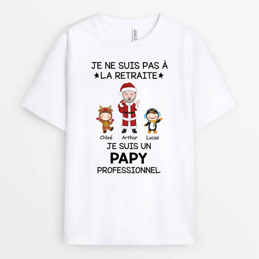 3352AFR1 je suis un papy professionnel version noel tee shirt noel pour papy personnalise