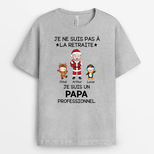 3352AFR2 je suis un papy professionnel version noel tee shirt noel pour papy personnalise