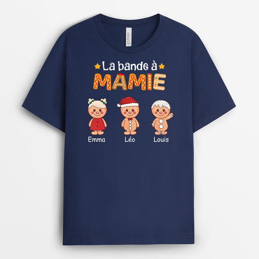 3355AFR1 la bande a mamie version biscuits de noel mignons tee shirt pour mamie personnalise