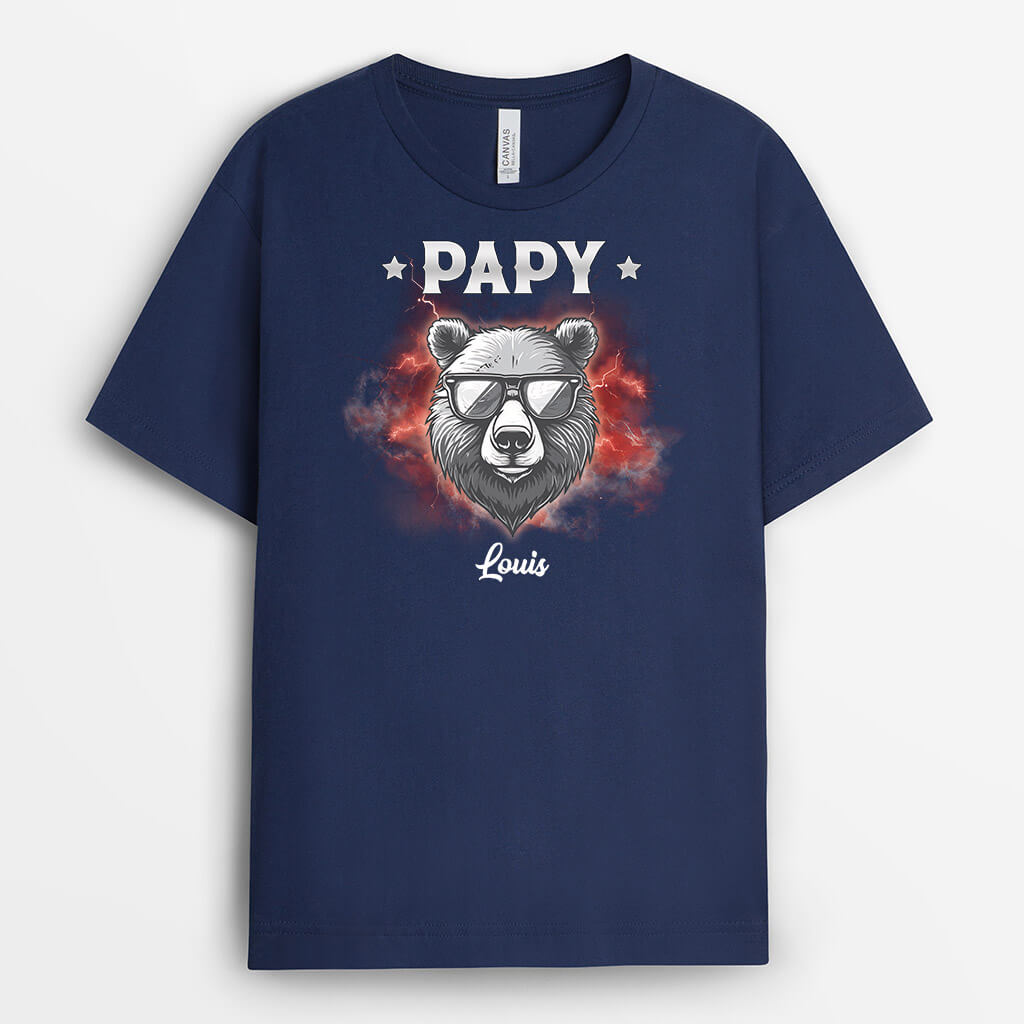 3360AFR1 papy lion cool version monochrome avec tonnerre t shirt papy personnalise