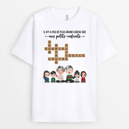 3362AFR2 il ny a pas de plus grand cadeau que mes petits enfants avec mots croises t shirt personnalise pour grands parents