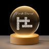 3370LFR1 veilleuse boule de cristal personnalisee la famille avec mots croises 3370ltp5i