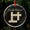3370OFR1 ornement en verre personnalise famille notre famille avec mots croises 3370o6n5i