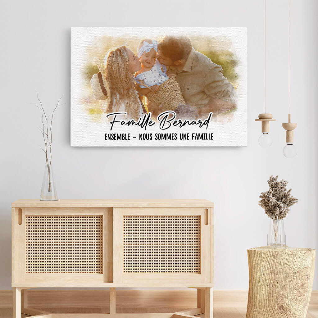 Cadeau Plus Toile Personnalisée - Ensemble Nous Formons Une Famille Version Vintage Avec Mots Croisés - Toile de fond personnalisable, toile personnalisée avec prenom (Modèle #2 Cadeau Plus Toile Personnalisée - Ensemble Nous Formons Une Famille Version Vintage Avec Mots Croisés - Toile de fond personnalisable, toile personnalisée avec prenom (Modèle #2