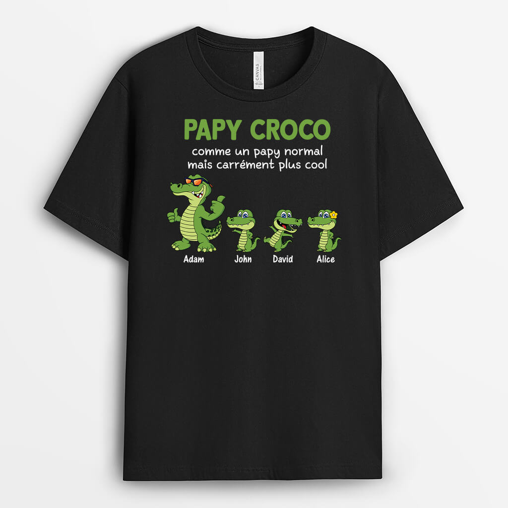 3380AFR1 papy crocodile comme normal mais plus cool t shirt papy personnalise