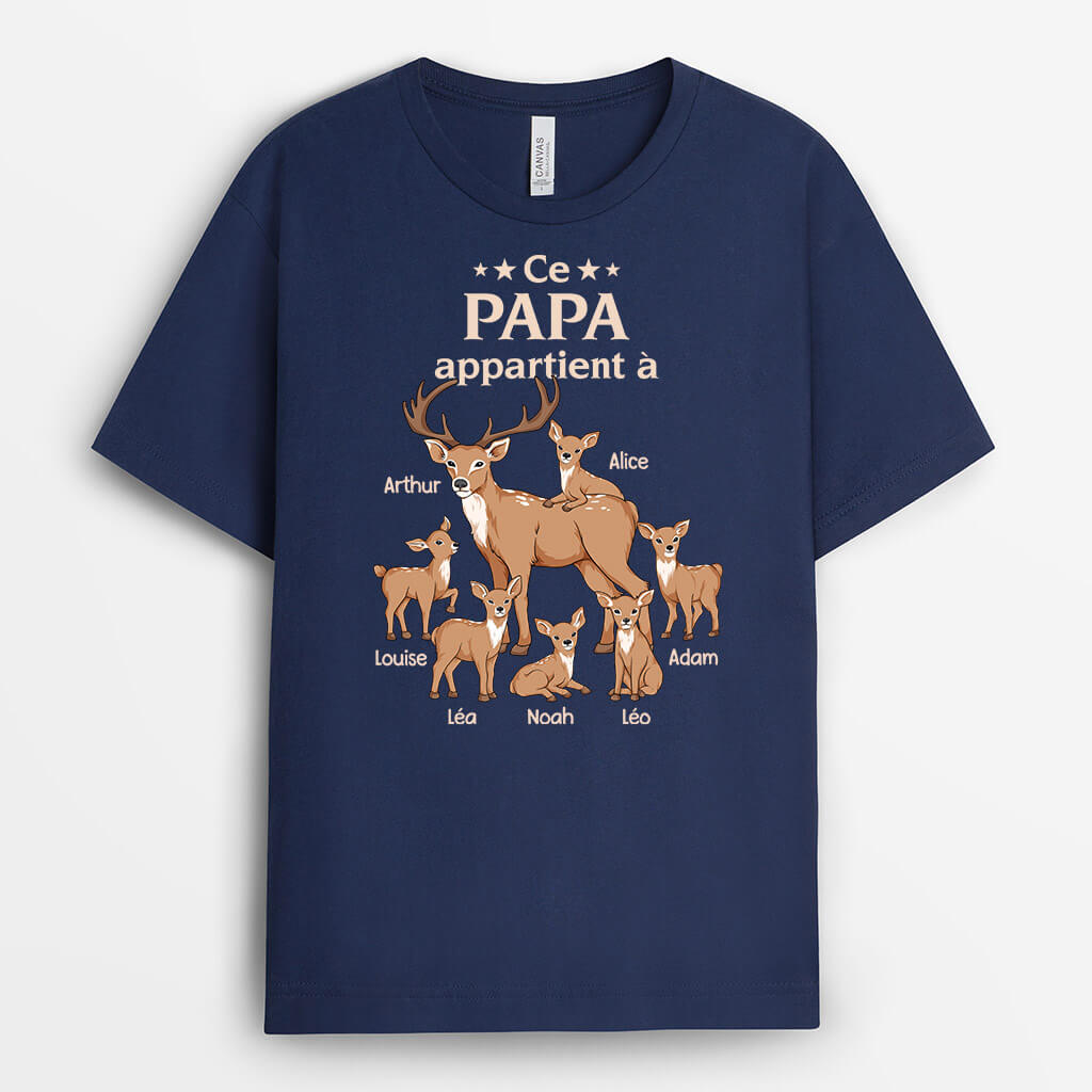 3383AFR2 ce papy cerf appartient a tee shirt papy personnalisable