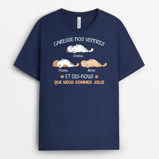 3389AFR2 caresse mon ventre version chat tee shirt personnalise chat