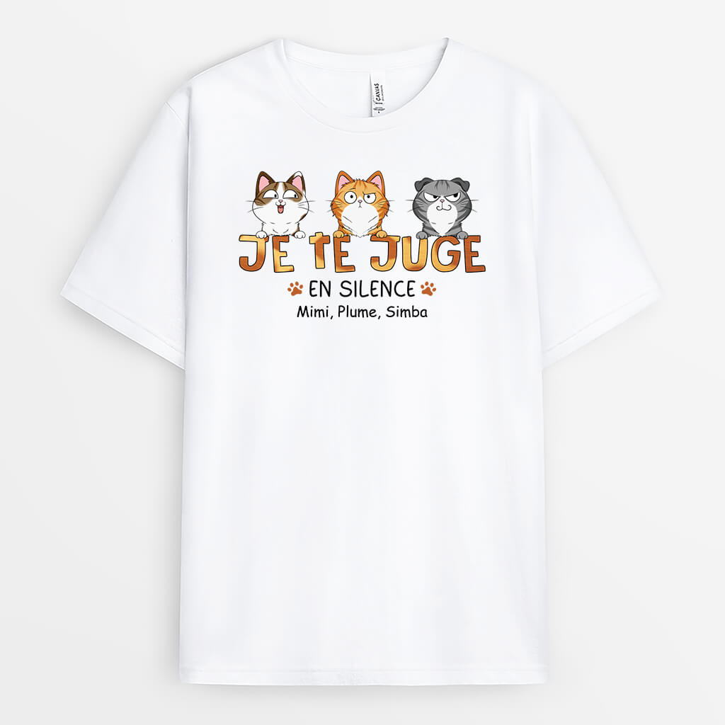 3390AFR1 je te juge en silence version chat t shirt personnalise chat