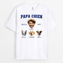 3393AFR1 papa chien avec visage et lannee de naissance t shirt chien personnalise