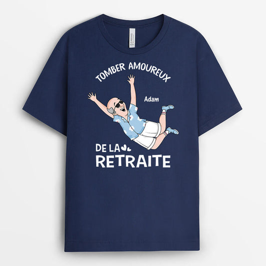 3399AFR1 tomber amoureux de la retraite t shirt retraite homme