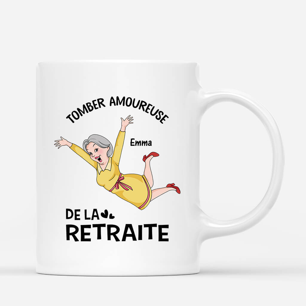 3399MFR1 tomber amoureuse de la retraie mug retraite femme