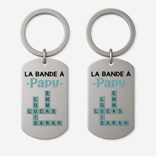 3402JFR1 porte cle aluminium personnalise la bande a papy cadeau mots croises 3402j8q5b
