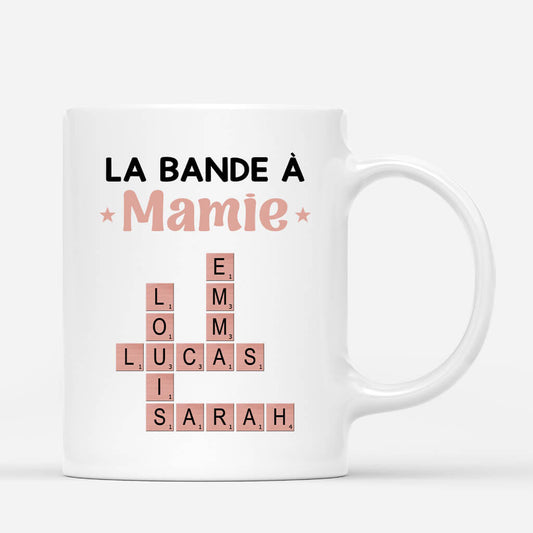 3402MFR1 la bande a mamie avec mots croises bleus mug mamie personnalise