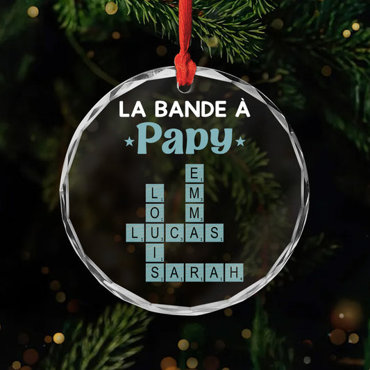 3402OFR1 ornement en verre personnalise la bande a papy cadeau mots croises 3402o8q5b