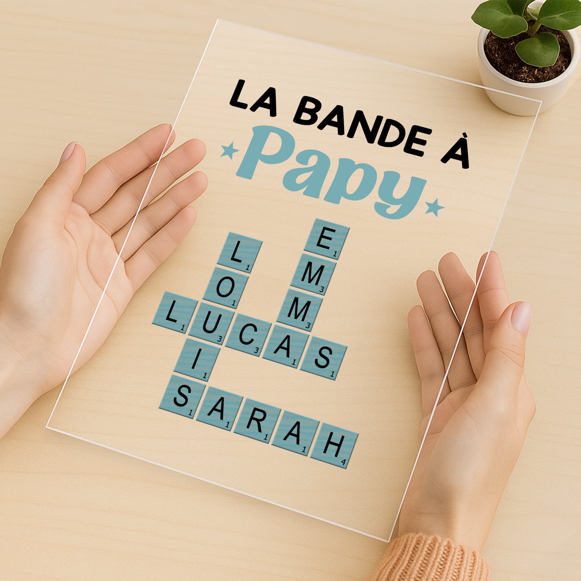 3402RFR3 plaque en acrylique personnalisee la bande a papy cadeau mots croises 3402r8q5b