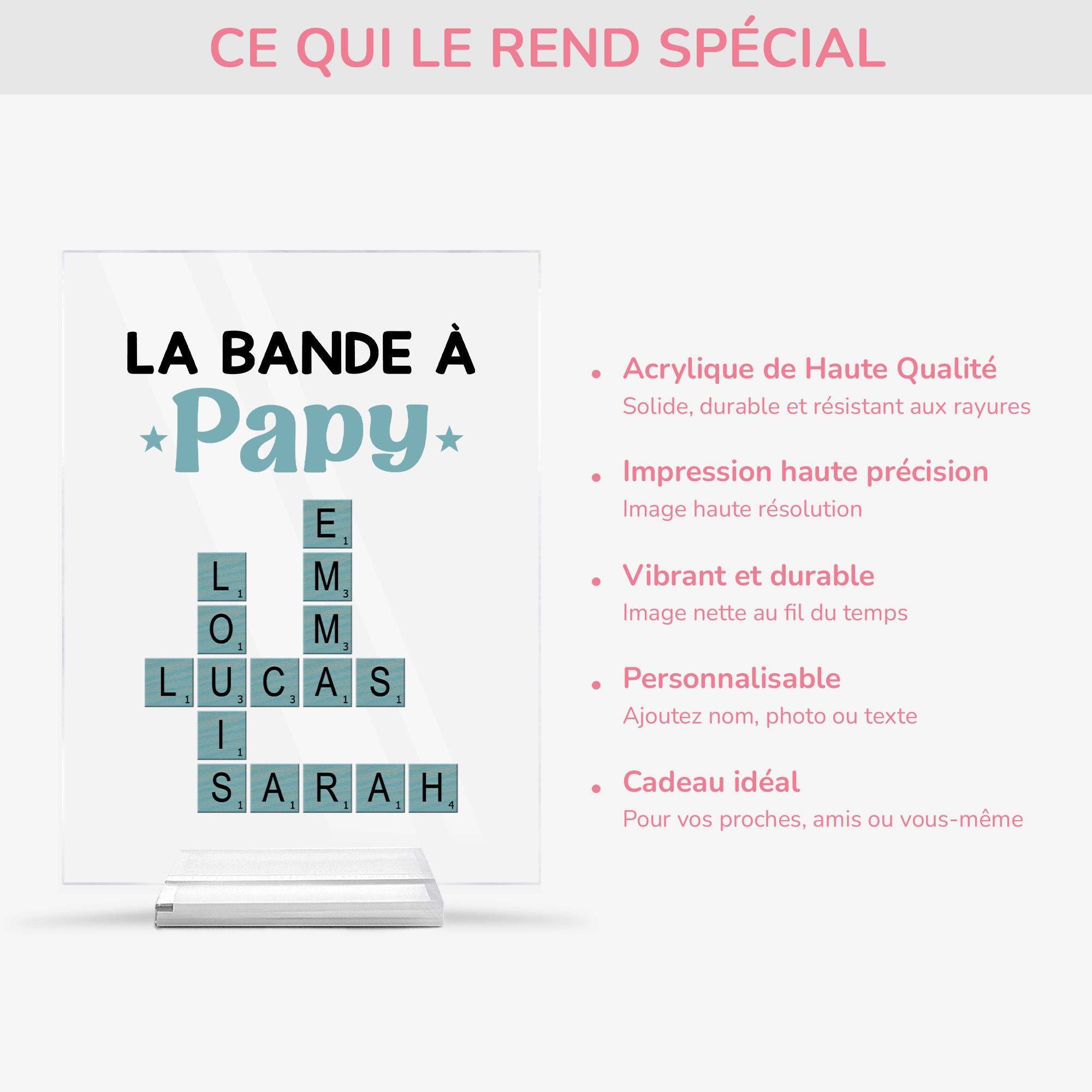 3402RFR5 plaque en acrylique personnalisee la bande a papy cadeau mots croises 3402r8q5b