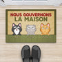 3408DFR2 nous gouvernons la maison style retro version chat paillasson personnalise chat