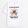 3417AFR2 je suis retraite mon seul patron est mon chat t shirt personnalise retraite