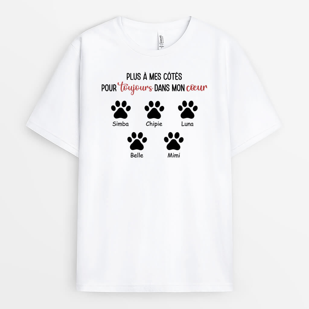 3421AFR1 plus a mes cotes pour toujours dans mon coeur t shirt personnalise avec animaux