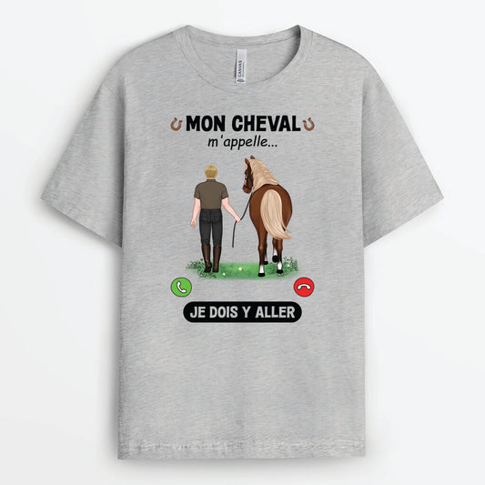 3426AFR2 mon cheval mappelle version homme t shirt cheval personnalise