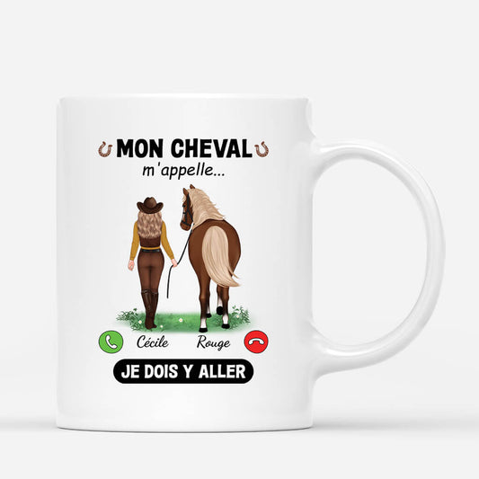 3426MFR1 mon cheval mappelle version femme mug personnalise avecanimaux