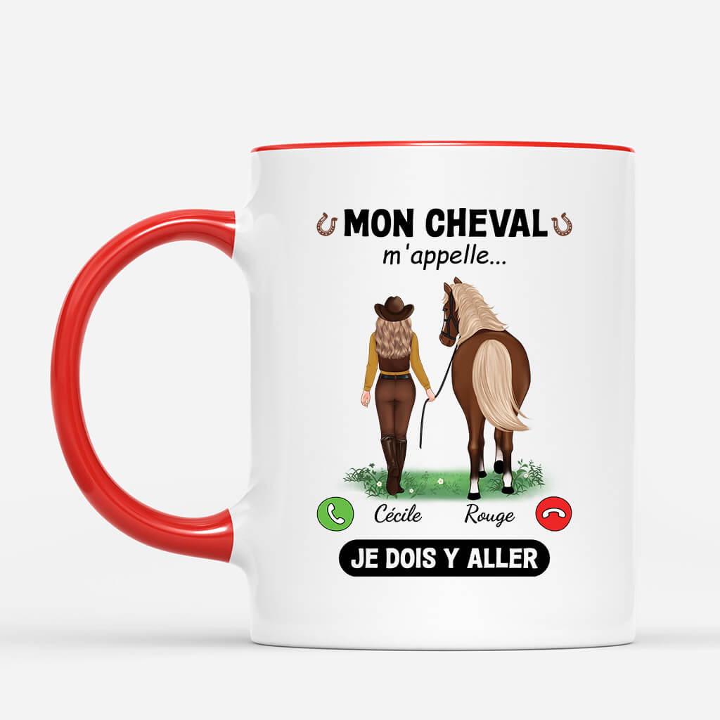 3426MFR2 mon cheval mappelle version femme mug personnalise avecanimaux