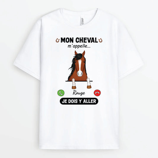 3427AFR1 un appel de mon cheval t shirt personnalise cheval