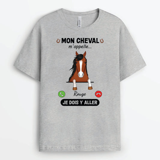 3427AFR2 un appel de mon cheval t shirt personnalise cheval