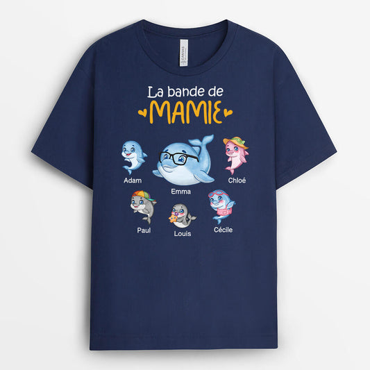 3433AFR2 la bande a papy dauphin mignonne tee shirt pour papy personnalise