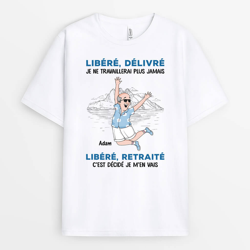 3435AFR1 libere delivre retraite t shirt retraite homme